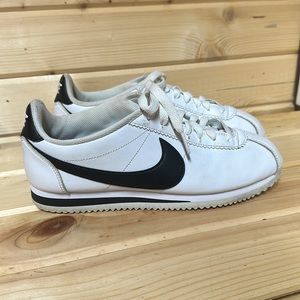 Nike Cortez sneakers. White with black swish